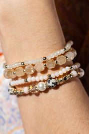 4 Piece Layered Bead & Stone Bracelet Stack