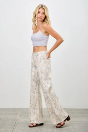 Jessica- MID Rise Camo Printed Wide Straight