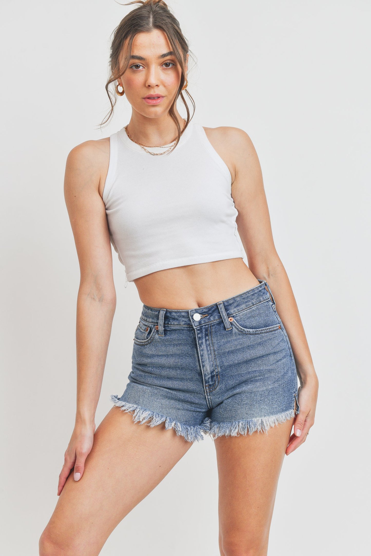 Wilshire High Rise Shorts - MEDIUM WASH