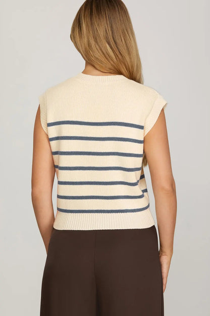 Bliss- Striped Sweater Top