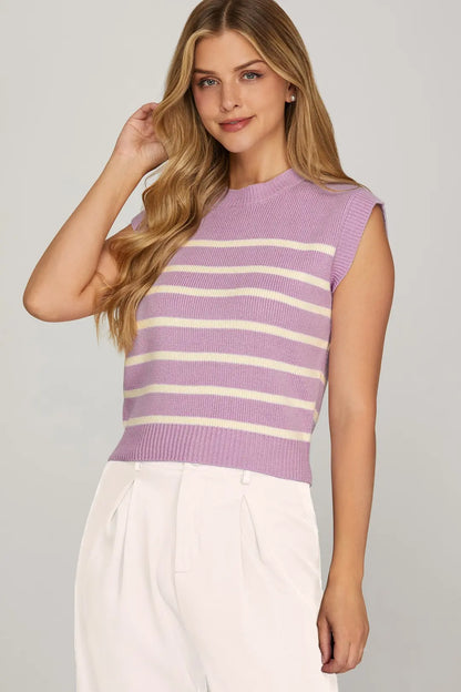 Bliss- Striped Sweater Top