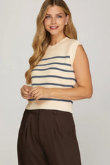 Bliss- Striped Sweater Top