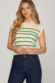 Bliss- Striped Sweater Top