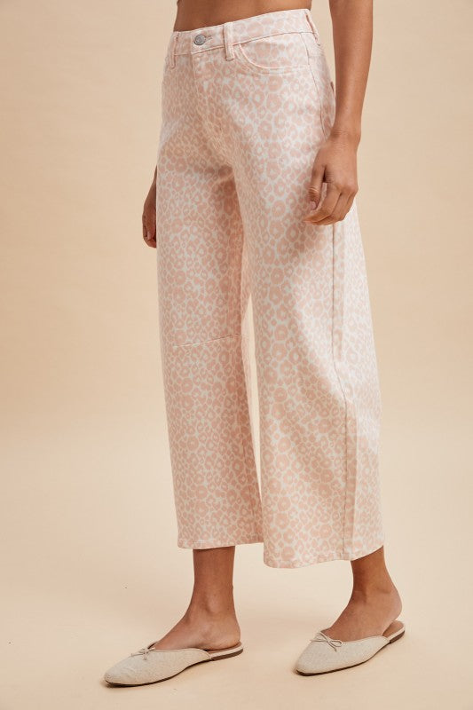 Frenchie- pink cheetah pants