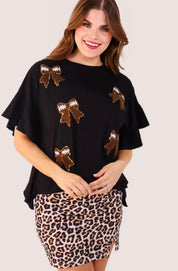 Sideline Sparkle Ruffle Top