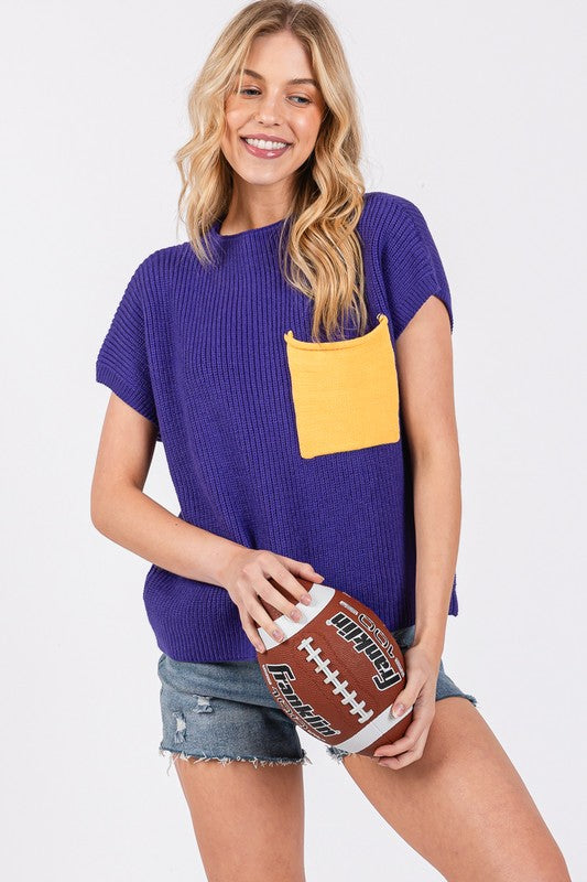 Team Spirit Contrasting Pocket Sweater