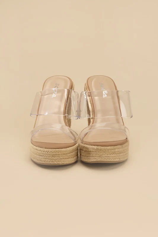 Big Fan Slip On Wedge - Clear