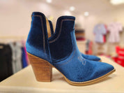 SMOKE SHOW - TEAL VELVET BOOTIE