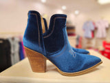 SMOKE SHOW - TEAL VELVET BOOTIE