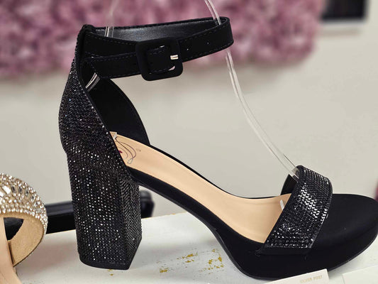 Smoor Black Rhinestone Heel