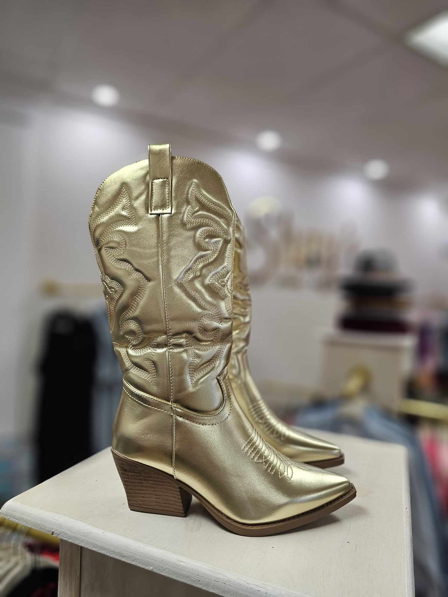 ELK- GOLD  METALLIC BOOT-FINAL SALE, NO RETURN/EXCHANGE
