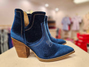 SMOKE SHOW - TEAL VELVET BOOTIE