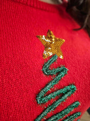 SEQUIN STAR TINSEL CHRISTMAS SWEATER