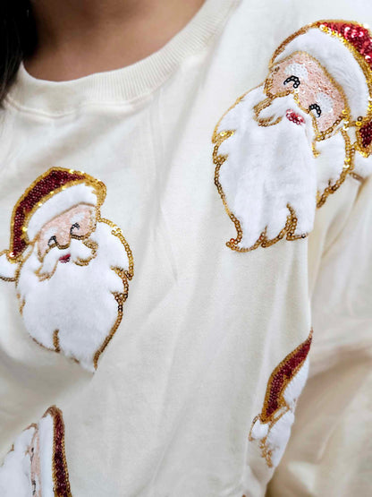 Santa Sequins- Oversized Sweatshirt