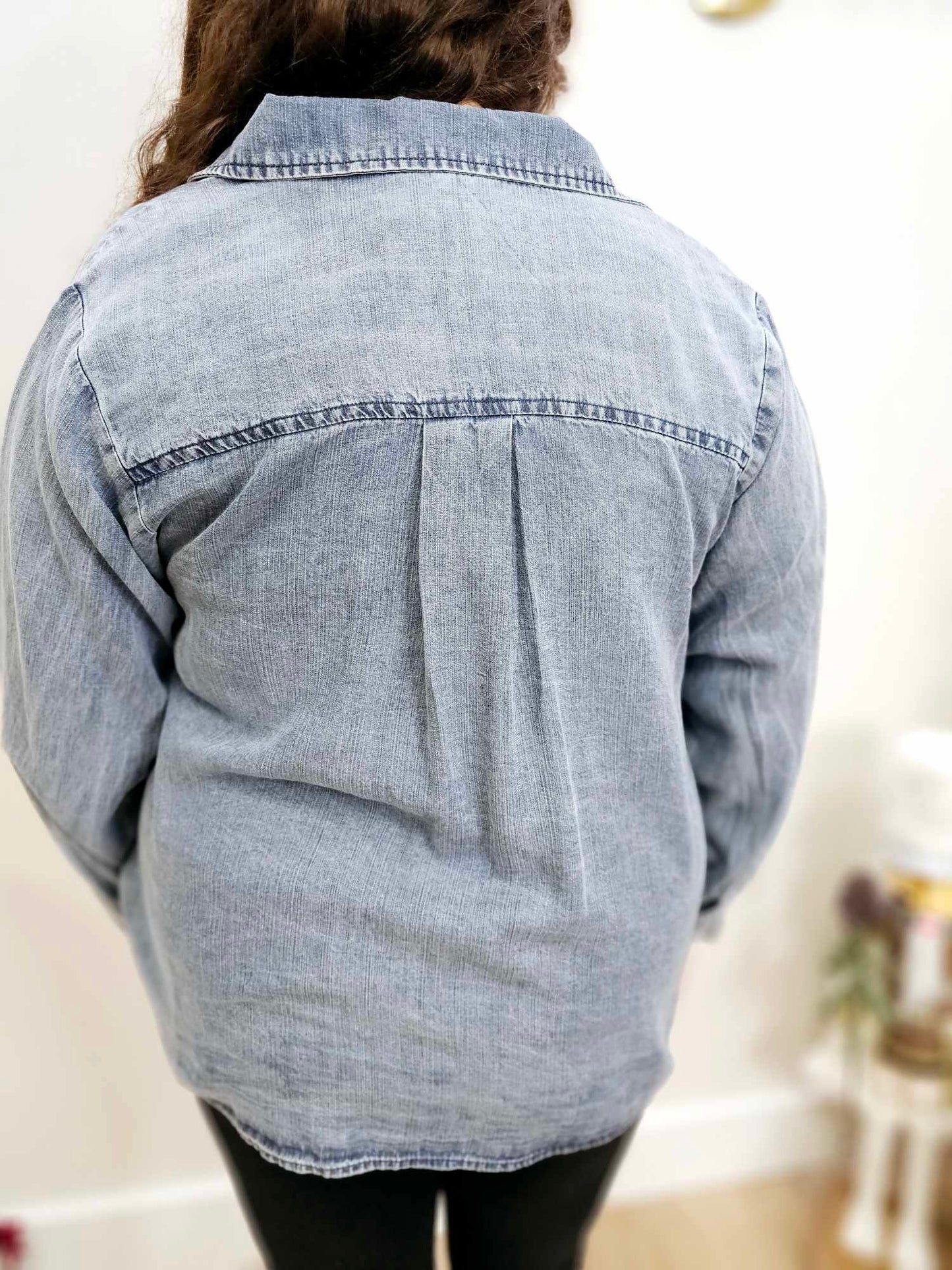 Over It Denim Top