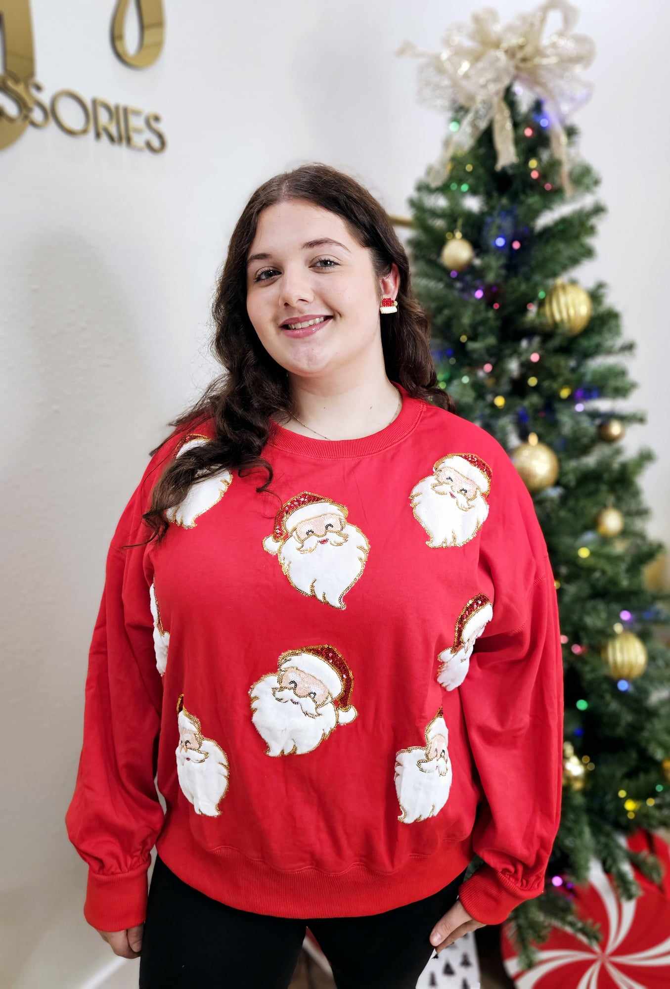 Santa Sequins- Oversized Sweatshirt