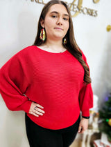 Choose Me - BOAT NECK BALLOON SLEEVE SWEATER