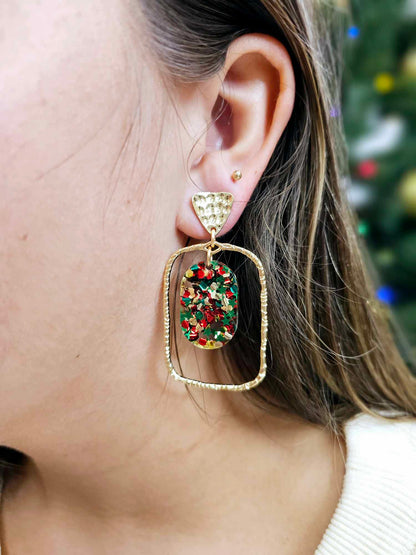 Taylor Shaye- Christmas Confetti Oval Hoops