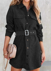Corduroy Shirt Dress Mini Dress Tweed Shacket