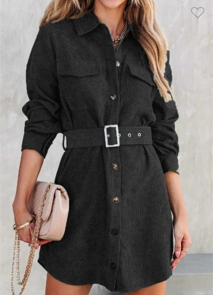 Corduroy Shirt Dress Mini Dress Tweed Shacket