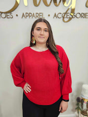 Choose Me - BOAT NECK BALLOON SLEEVE SWEATER