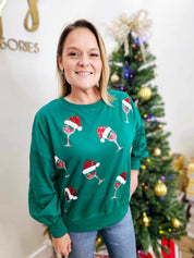 Drink Wine and Be Merry- Sequin Top