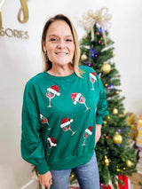 Drink Wine and Be Merry- Sequin Top