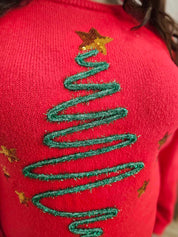 SEQUIN STAR TINSEL CHRISTMAS SWEATER