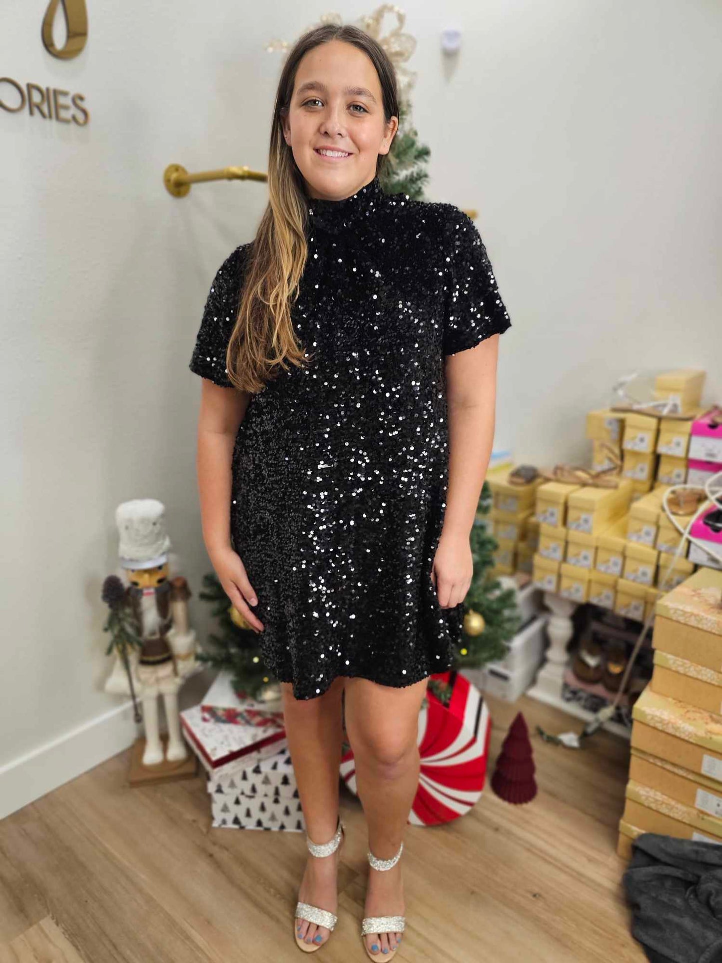 Tie a Bow Sequin Dress