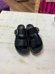 SALABLE- Black Double Strap Buckle Sandal