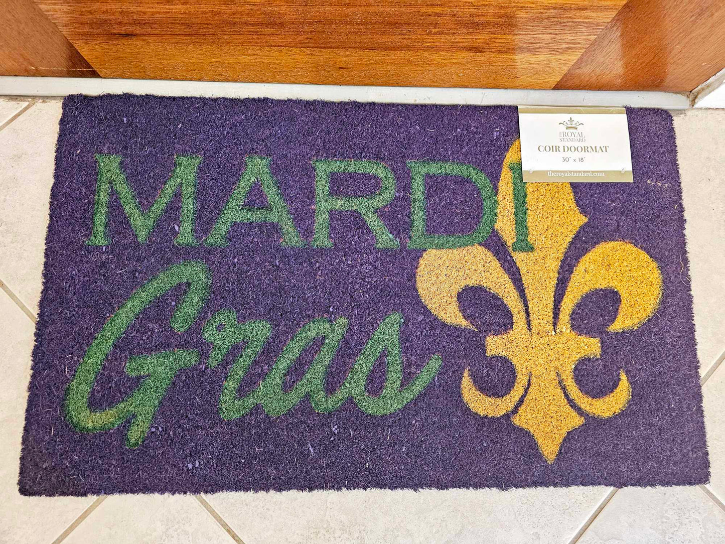 Mardi Gras Clovis Coir Doormat