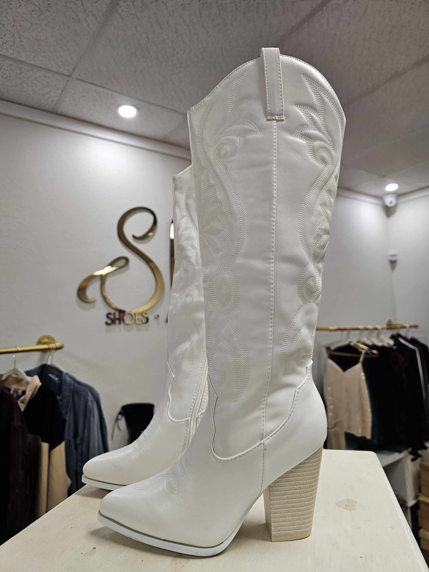 Display- Sleek White Boot