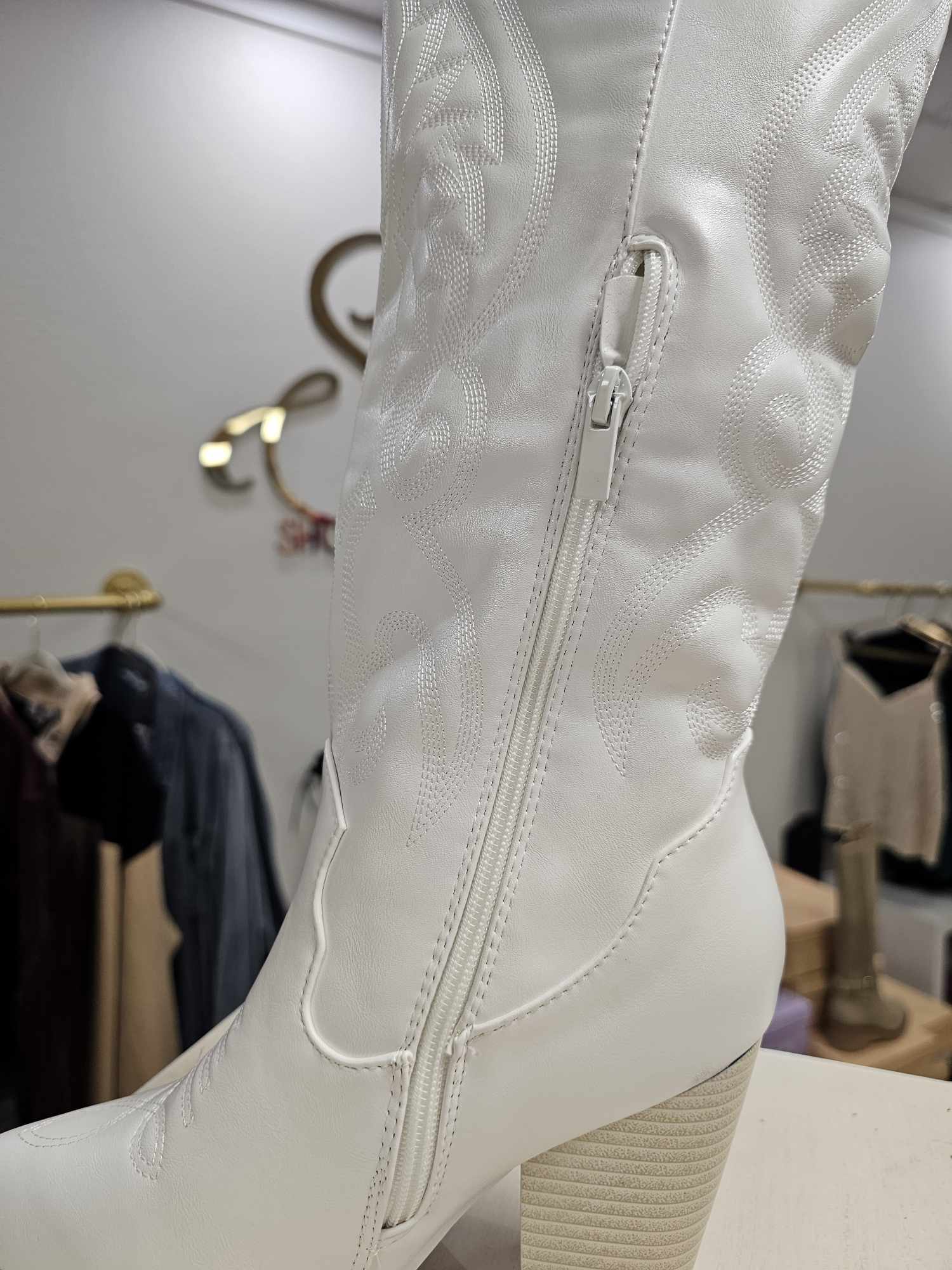 Display- Sleek White Boot