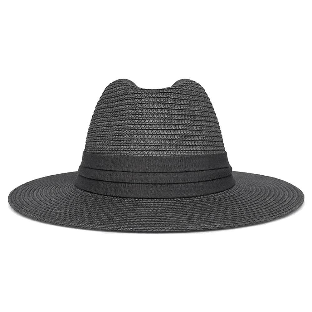 WOVEN STRAW OPEN WEAVE PANAMA SUN HAT, AHT 91641