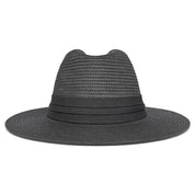 WOVEN STRAW OPEN WEAVE PANAMA SUN HAT, AHT 91641