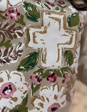 Callie Ann Gold Floral Cross Tee