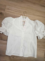 Springtime- White Puff Sleeve with ties