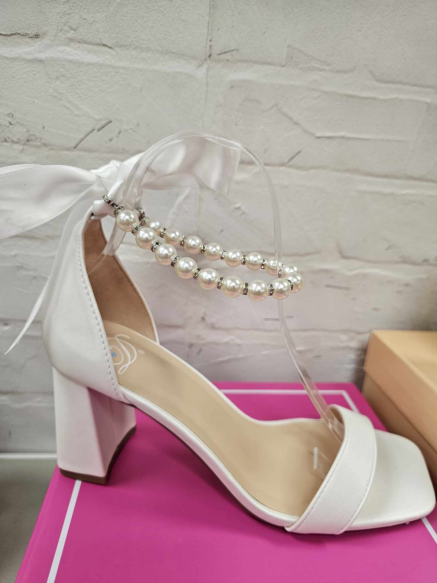 Morgan- Pearl ankle strap heels