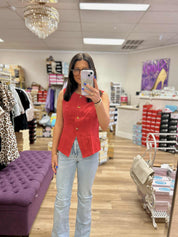Slim Fit Color Denim Vest