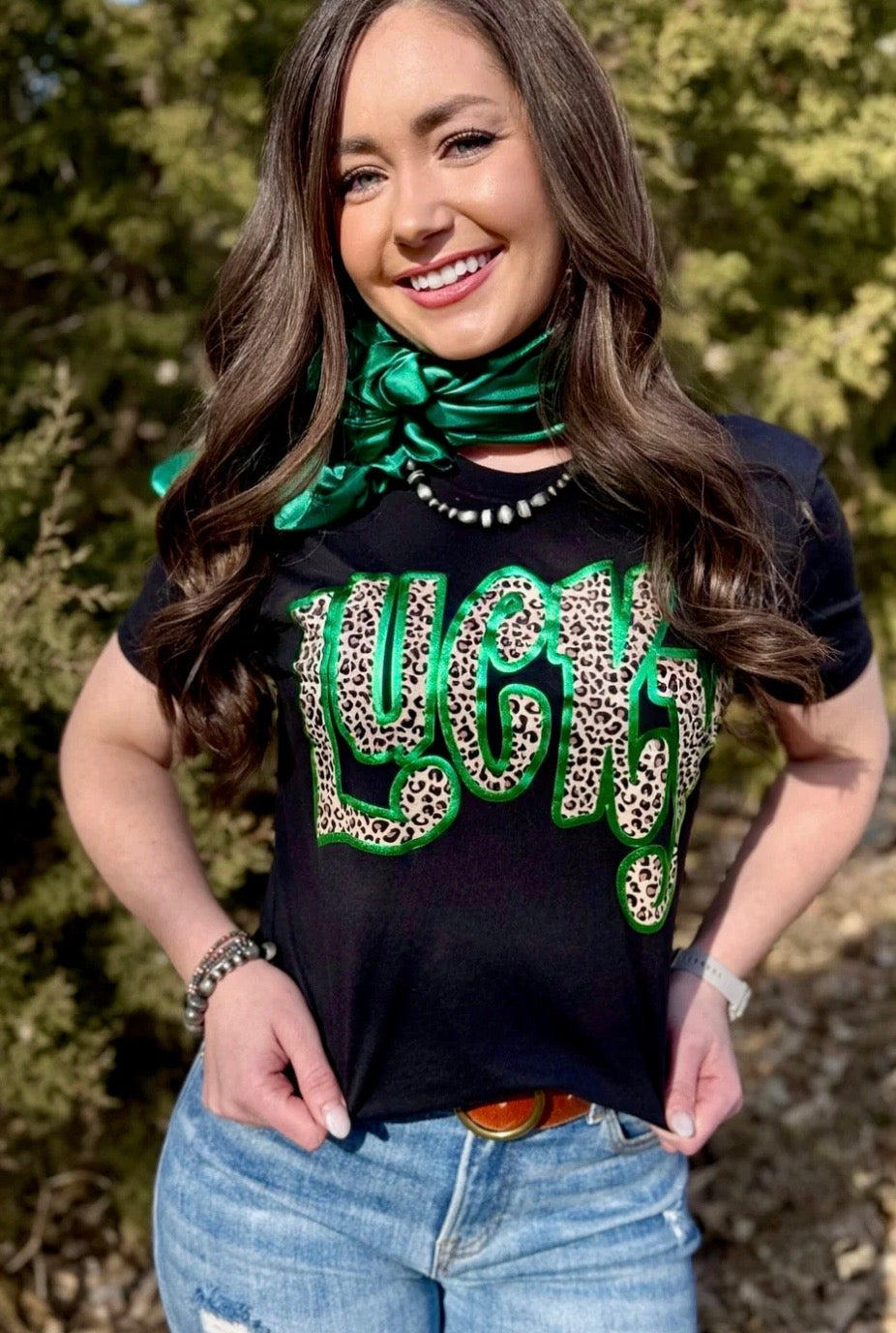 Leopard Lucky Green Puff Tee
