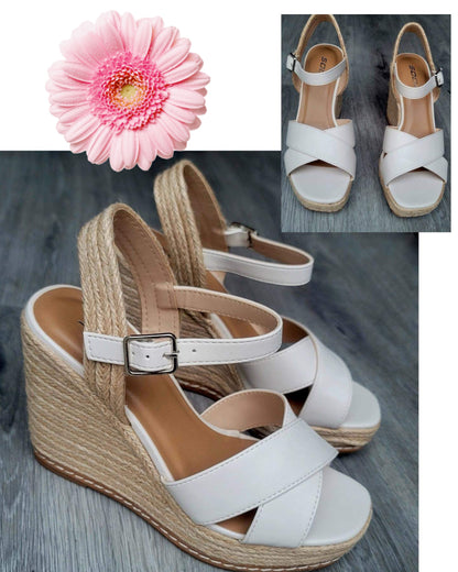 Melany Platform Wedge Sandal - BONE