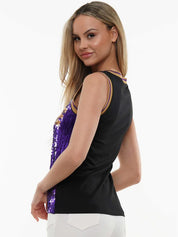 Sleeveless Sequin Game Day Jersey Top