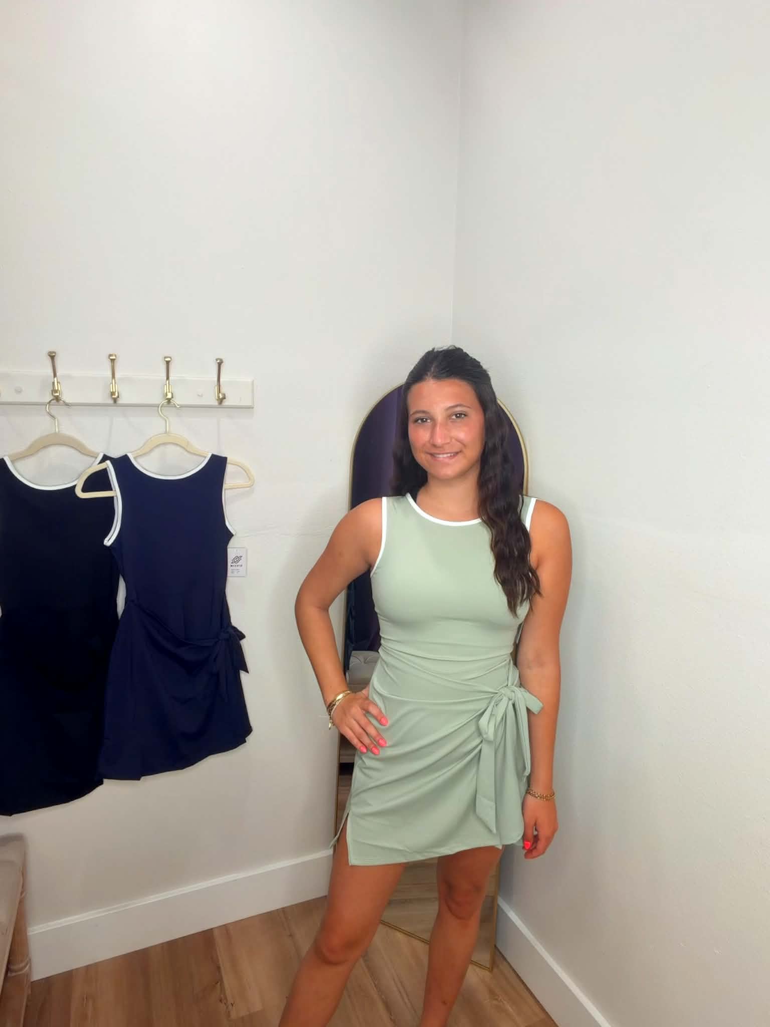 White binding line activewear tennis skorts dress or romper