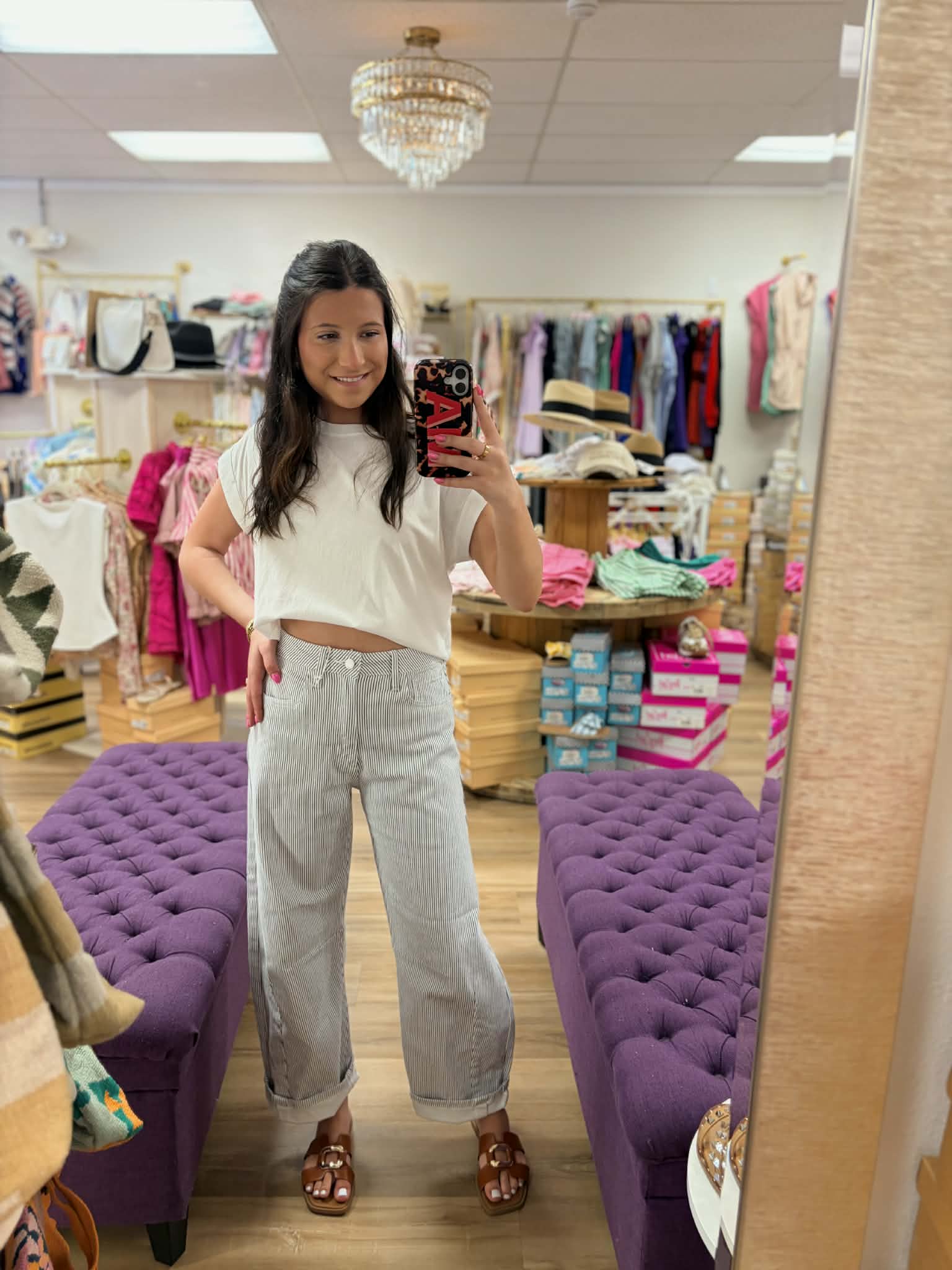 Striped Barrel Jeans