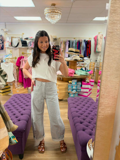 Striped Barrel Jeans