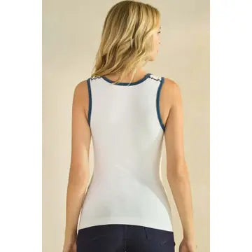 Women's Two Tone U Neckline Seamless Tank