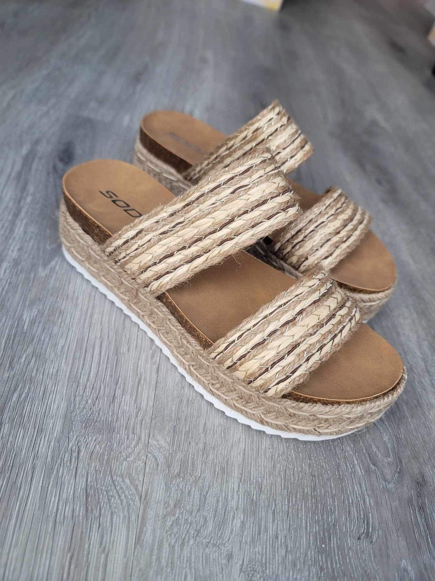 West Platform Sandal - Natural/gold/multi