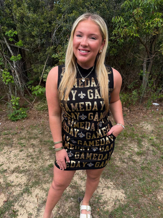 Black And Gold Game Day Sequin Set