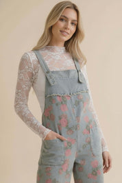 Long Sleeve Floral Mesh Lace Semi Sheer Top