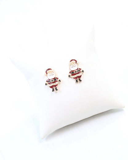 Cheery Santa Stud Earring Red